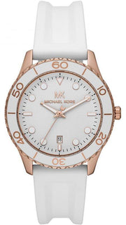  Shop Authentic Michael Kors Runway Quartz White Dial White Rubber Strap Watch For Women - MK6853 - Luxxuri