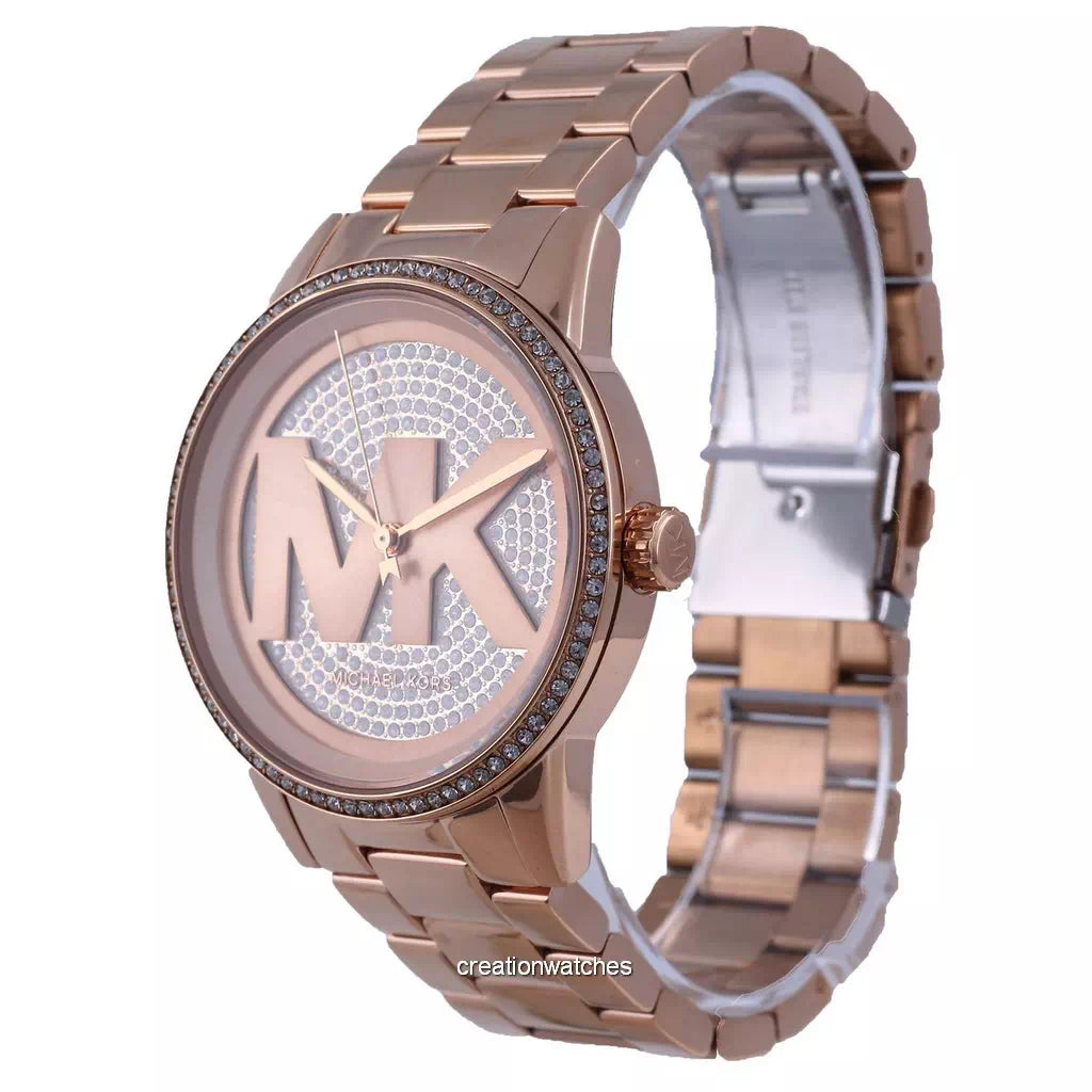  Shop Authentic Michael Kors Ritz Analog Crystals Silver Dial Rose Gold Steel Strap Watch for Women - MK6863 - Luxxuri