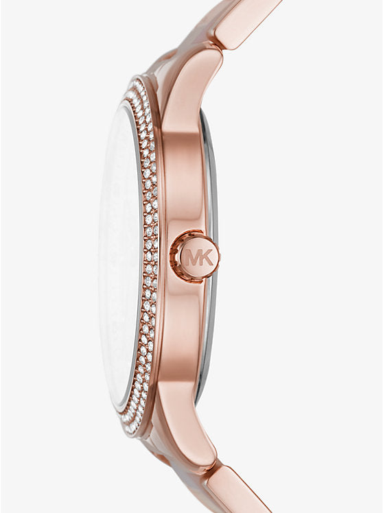  Shop Authentic Michael Kors Tibby Chronograph Rose Gold Dial Two Tone Steel Strap Watch For Women - MK6828 - Luxxuri