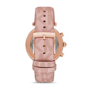  Shop Authentic Michael Kors Parker Chronograph White Dial Pink Leather Strap Watch For Women - MK6935 - Luxxuri