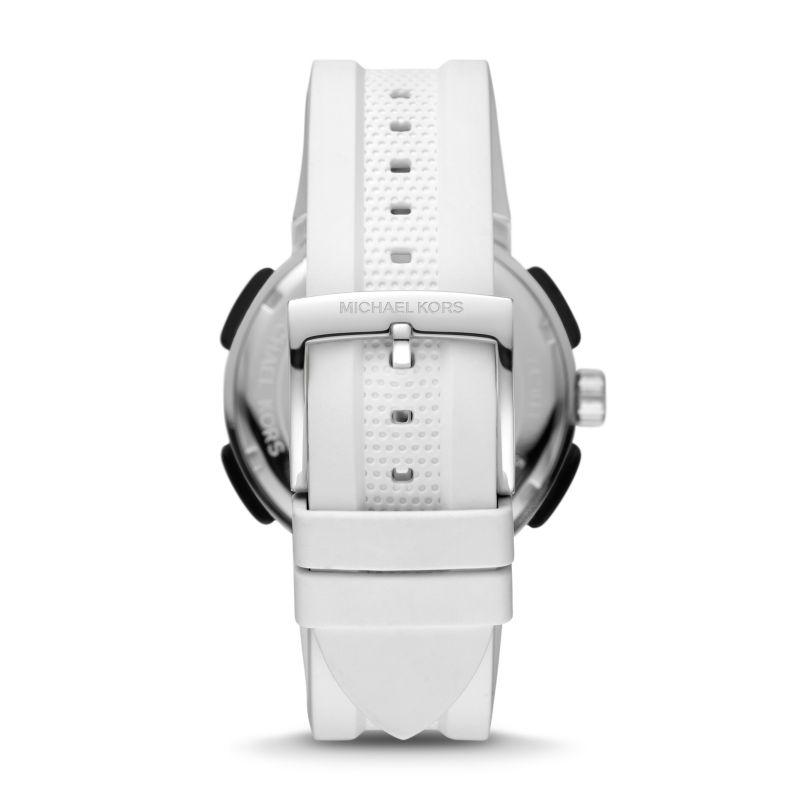  Shop Authentic Michael Kors Sidney Multifunction Black Dial White Silicone Strap Watch For Women - MK6947 - Luxxuri