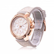  Shop Authentic Michael Kors Sidney Chronograph White Dial Beige Leather Strap Watch For Women - MK6949 - Luxxuri