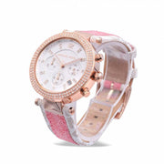  Shop Authentic Michael Kors Parker Chronograph White Dial Two Tone Leather Strap Watch For Women - MK6951 - Luxxuri