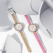  Shop Authentic Michael Kors Parker Chronograph White Dial Two Tone Leather Strap Watch For Women - MK6951 - Luxxuri