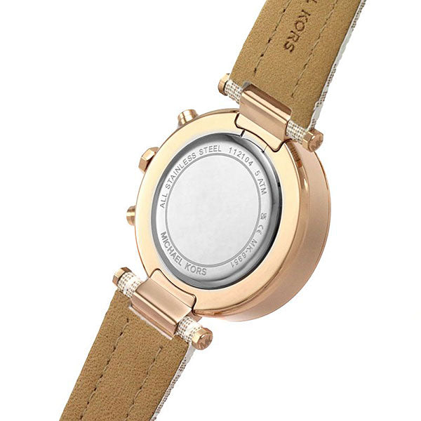  Shop Authentic Michael Kors Parker Chronograph White Dial Two Tone Leather Strap Watch For Women - MK6951 - Luxxuri