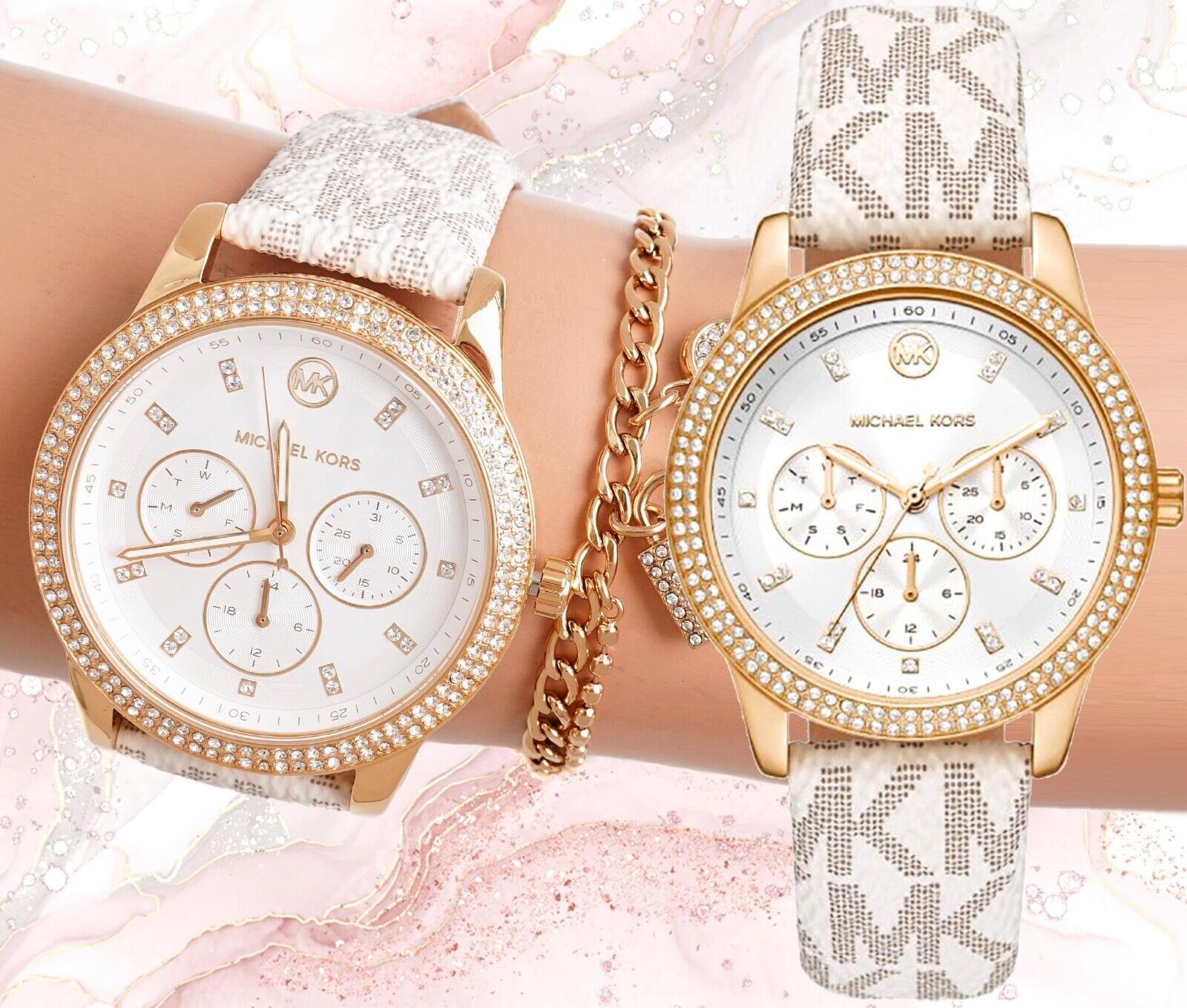  Shop Authentic Michael Kors Tibby Multifunction Silver Dial White Leather Strap Watch For Women - MK6967 - Luxxuri