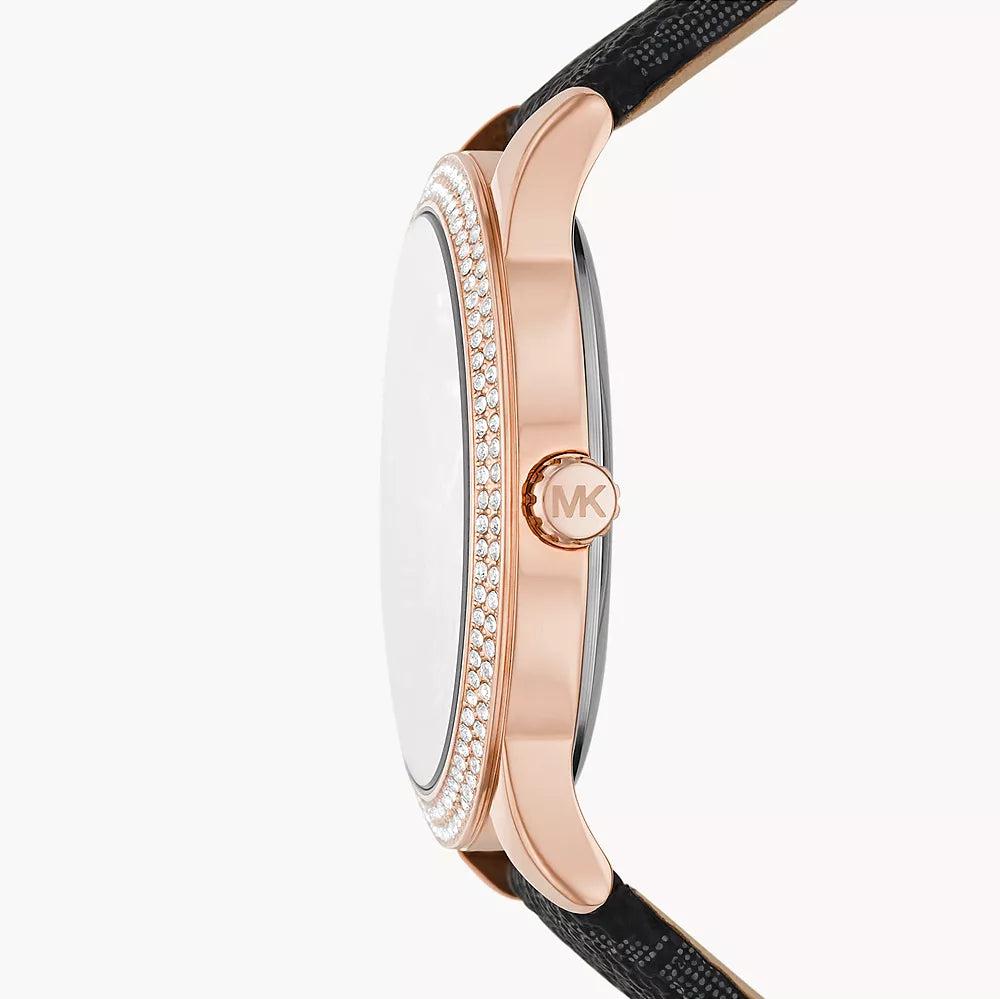  Shop Authentic Michael Kors Tibby Multifunction Black Dial Black Leather Strap Watch For Women - MK6968 - Luxxuri