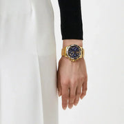  Shop Authentic Michael Kors Everest Chronograph Blue Dial Gold Steel Strap Watch For Women - MK6971 - Luxxuri