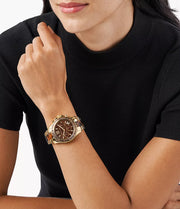  Shop Authentic Michael Kors Everest Chronograph Brown Dial Two Tone Steel Strap Watch For Women - MK6973 - Luxxuri