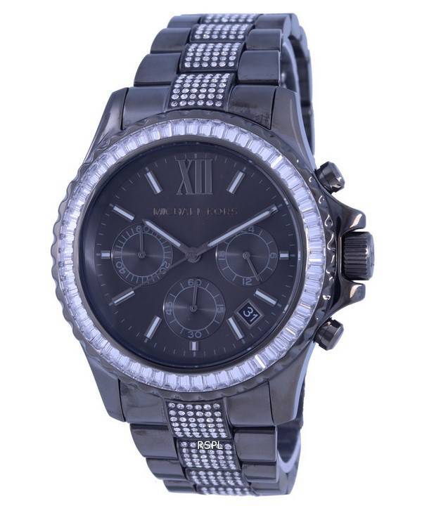  Shop Authentic Michael Kors Everest Chronograph Black Dial Grey Steel Strap Watch For Women - MK6974 - Luxxuri