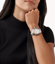  Shop Authentic Michael Kors Everest Chronograph Silver Dial Two Tone Steel Strap Watch For Women - MK6975 - Luxxuri