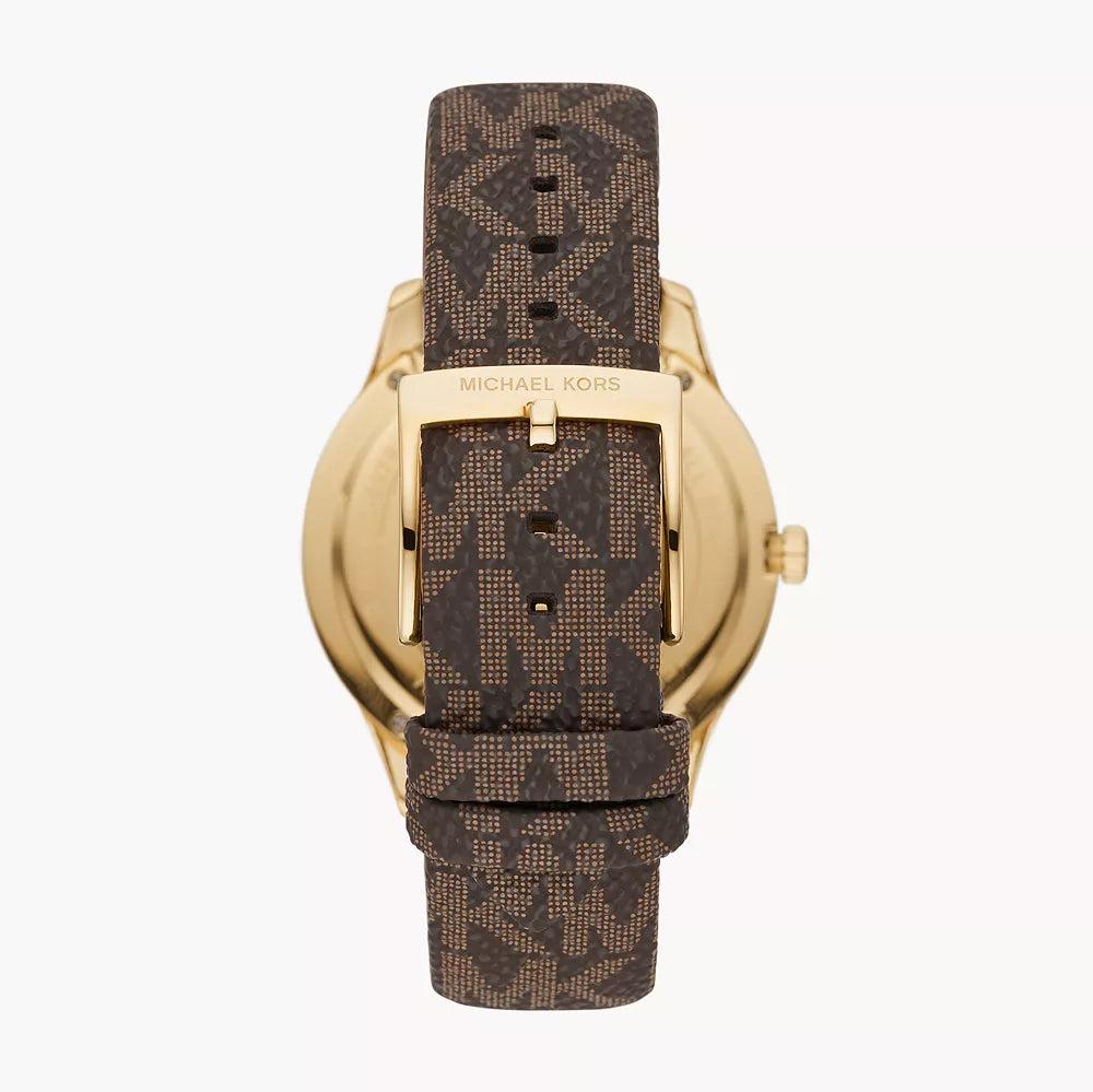  Shop Authentic Michael Kors Runway Quartz Black Dial Brown Leather Strap Watch For Women - MK6979 - Luxxuri