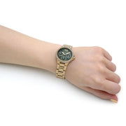  Shop Authentic Michael Kors Camille Multifunction Green Dial Gold Steel Strap Watch For Women - MK6981 - Luxxuri
