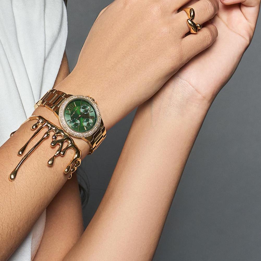  Shop Authentic Michael Kors Camille Multifunction Green Dial Gold Steel Strap Watch For Women - MK6981 - Luxxuri