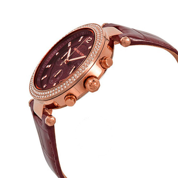  Shop Authentic Michael Kors Parker Chronograph Red Dial Red Leather Strap Watch For Women - MK6986 - Luxxuri