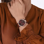  Shop Authentic Michael Kors Parker Chronograph Red Dial Red Leather Strap Watch For Women - MK6986 - Luxxuri