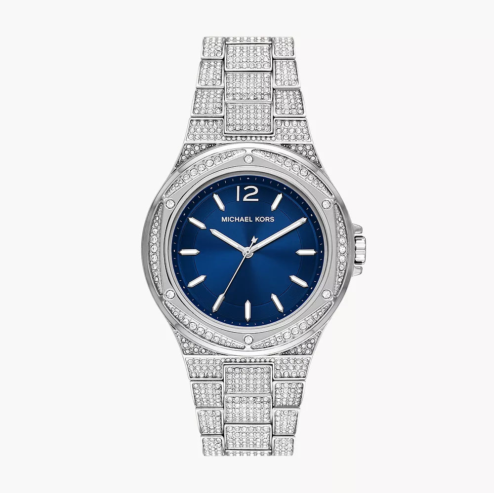  Shop Authentic Michael Kors Lennox Three Hand Blue Dial Silver Steel Strap Watch For Women - MK6990 - Luxxuri