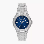  Shop Authentic Michael Kors Lennox Three Hand Blue Dial Silver Steel Strap Watch For Women - MK6990 - Luxxuri