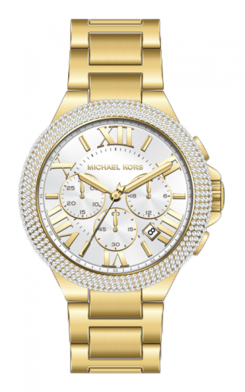  Shop Authentic Michael Kors Camille Chronograph White Dial Gold Steel Strap Watch For Women - MK6994 - Luxxuri