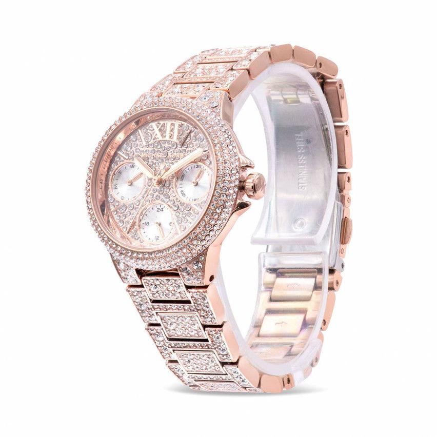  Shop Authentic Michael Kors Camille Multifunction Crystals Rose Gold Dial Rose Gold Steel Strap Watch For Women - MK6997 - Luxxuri