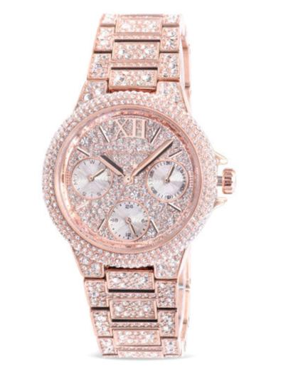  Shop Authentic Michael Kors Camille Multifunction Crystals Rose Gold Dial Rose Gold Steel Strap Watch For Women - MK6997 - Luxxuri