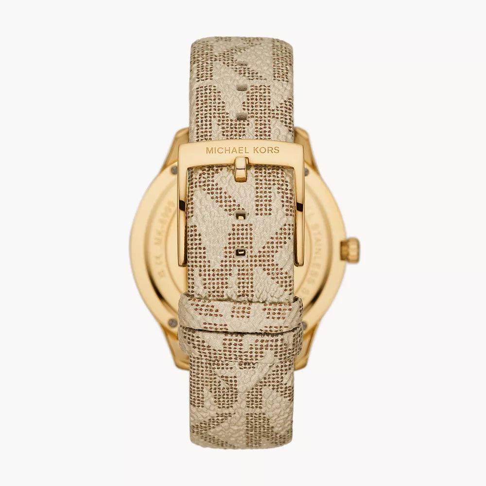  Shop Authentic Michael Kors Jaycie Quartz Gold Dial White Leather Strap Watch for Women - MK2861 - Luxxuri