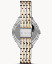  Shop Authentic Michael Kors Mindy Three Hand White Dial Two Tone Steel Strap Watch For Women - MK7084 - Luxxuri