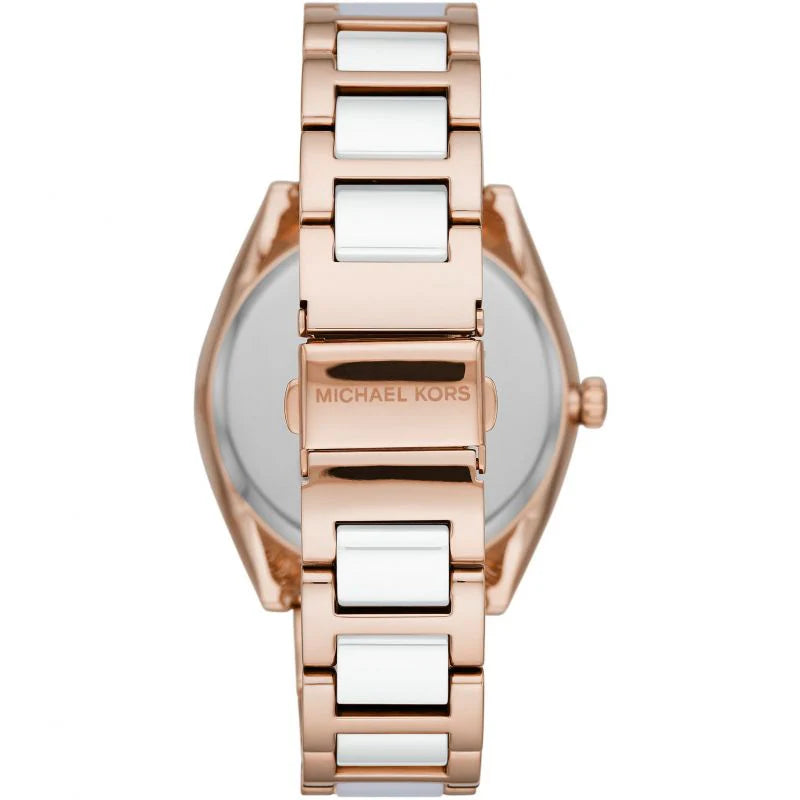  Shop Authentic Michael Kors Janelle Three Hand Rose Gold Dial Two Tone Steel Strap Watch For Women - MK7134 - Luxxuri