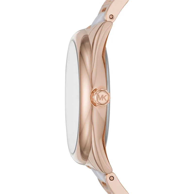 Shop Authentic Michael Kors Janelle Three Hand Rose Gold Dial Two Tone Steel Strap Watch For Women - MK7134 - Luxxuri