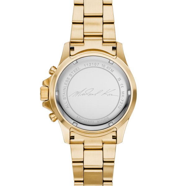  Shop Authentic Michael Kors Everest Chronograph Gold Dial Gold Steel Strap Watch For Women - MK7210 - Luxxuri