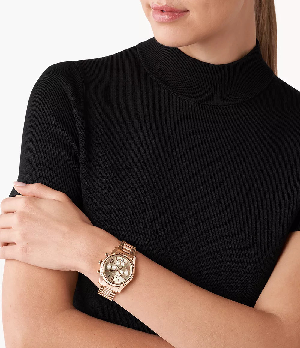  Shop Authentic Michael Kors Lexington Chronograph Grey Dial Rose Gold Steel Strap Watch For Women - MK7217 - Luxxuri
