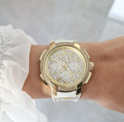  Shop Authentic Michael Kors Sydney Quartz White Dial White Leather Strap Watch For Women - MK7221 - Luxxuri