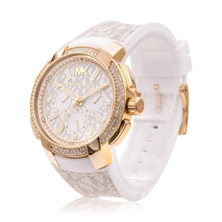  Shop Authentic Michael Kors Sydney Quartz White Dial White Leather Strap Watch For Women - MK7221 - Luxxuri