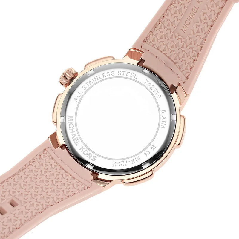  Shop Authentic Michael Kors Sidney Multifunction White Dial Pink Silicone Strap Watch For Women - MK7222 - Luxxuri