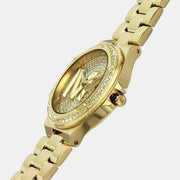  Shop Authentic Michael Kors Lennox Three Hand Gold Dial Gold Steel Strap Watch For Women - MK7229 - Luxxuri