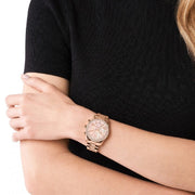  Shop Authentic Michael Kors Lexington Chronograph Rose Gold Dial Rose Gold Steel Strap Watch for Women - MK7242 - Luxxuri