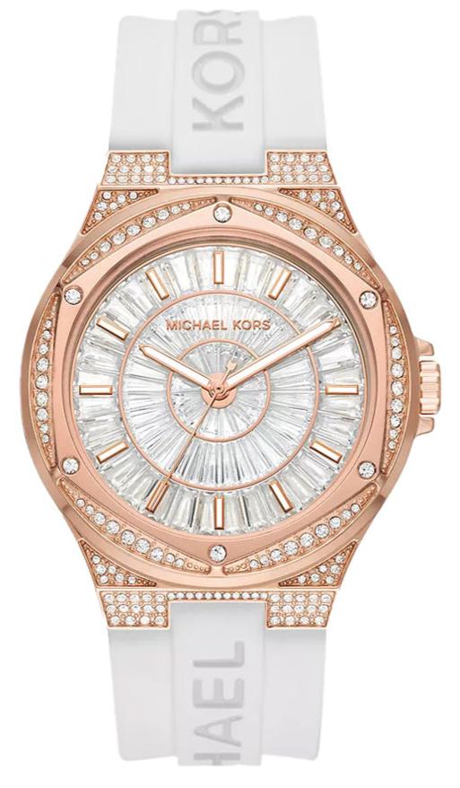 Shop Authentic Michael Kors Lennox Three-Hand Crystals Dial White Silicone Strap Watch For Women - MK7248 - Luxxuri