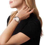  Shop Authentic Michael Kors Bradshaw Chronograph White Dial Two Tone Steel Strap Watch For Women - MK7258 - Luxxuri