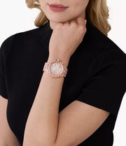  Shop Authentic Michael Kors Camille Chronograph Mother of Pearl Dial Rose Gold Steel Strap Watch for Women - MK7272 - Luxxuri