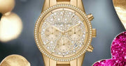  Shop Authentic Michael Kors Ritz Chronograph Gold Dial Gold Steel Strap Watch For Women - MK7310 - Luxxuri