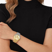  Shop Authentic Michael Kors Runway Chronograph Gold Dial Two Tone Steel Strap Watch For Women - MK7329 - Luxxuri