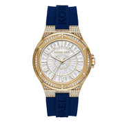  Shop Authentic Michael Kors Lennox Three Hand Crystals Silver Dial Black Silicone Strap Watch For Women - MK7247 - Luxxuri