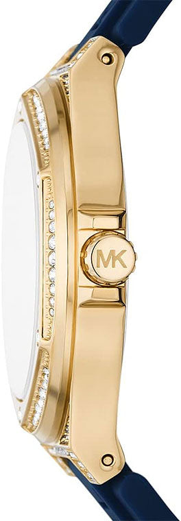  Shop Authentic Michael Kors Lennox Three Hand White Dial Blue Silicone Strap Watch For Women - MK7333 - Luxxuri