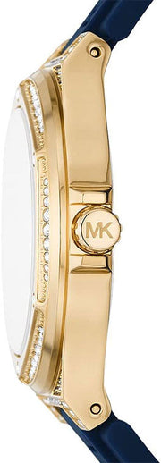  Shop Authentic Michael Kors Lennox Three Hand White Dial Blue Silicone Strap Watch For Women - MK7333 - Luxxuri
