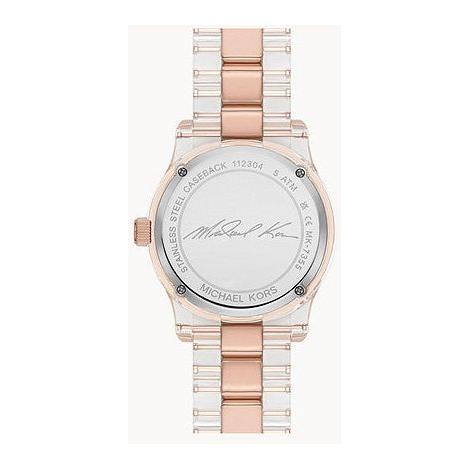  Shop Authentic Michael Kors Runway Analog Crystals Rose Gold Dial Two Tone Steel Strap Watch for Women - MK7355 - Luxxuri