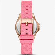 Shop Authentic Michael Kors Mini Pilot Quartz Rose Gold Dial Pink Silicone Strap Watch For Women - MK7375 - Luxxuri