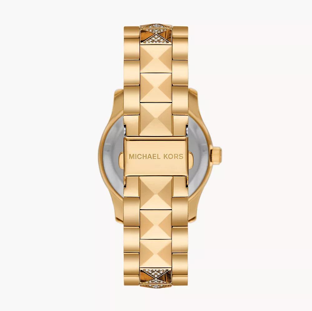 Shop Authentic Michael Kors Runway Three Hand Brown Dial Two Tone Steel Strap Watch For Women - MK7389 - Luxxuri