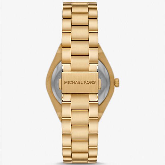  Shop Authentic Michael Kors Lennox Three Hand Gold Dial Gold Steel Strap Watch For Women - MK7289 - Luxxuri