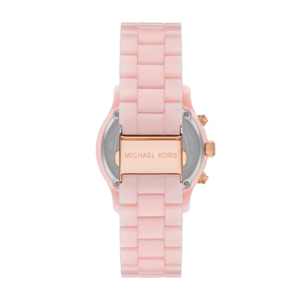  Shop Authentic Michael Kors Runway Chronograph White Dial Pink Steel Strap Watch for Women - MK7424 - Luxxuri