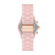  Shop Authentic Michael Kors Runway Chronograph White Dial Pink Steel Strap Watch for Women - MK7424 - Luxxuri
